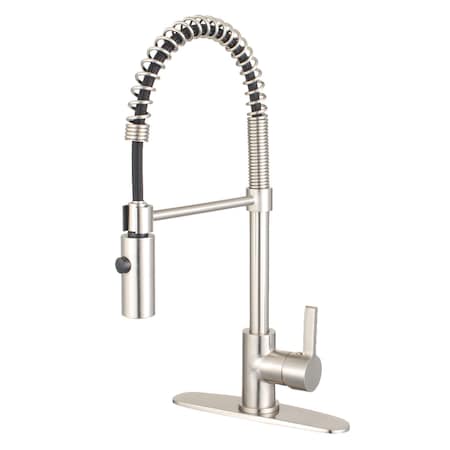 Gourmetier LS8778CTL Continental Single-Handle Pre-Rinse Kitchen Faucet, Nickel LS8778CTL